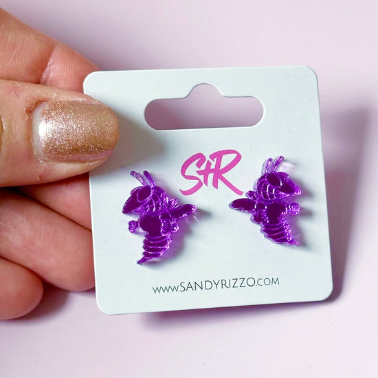 Lavender Mirror Yellow Jacket Stud