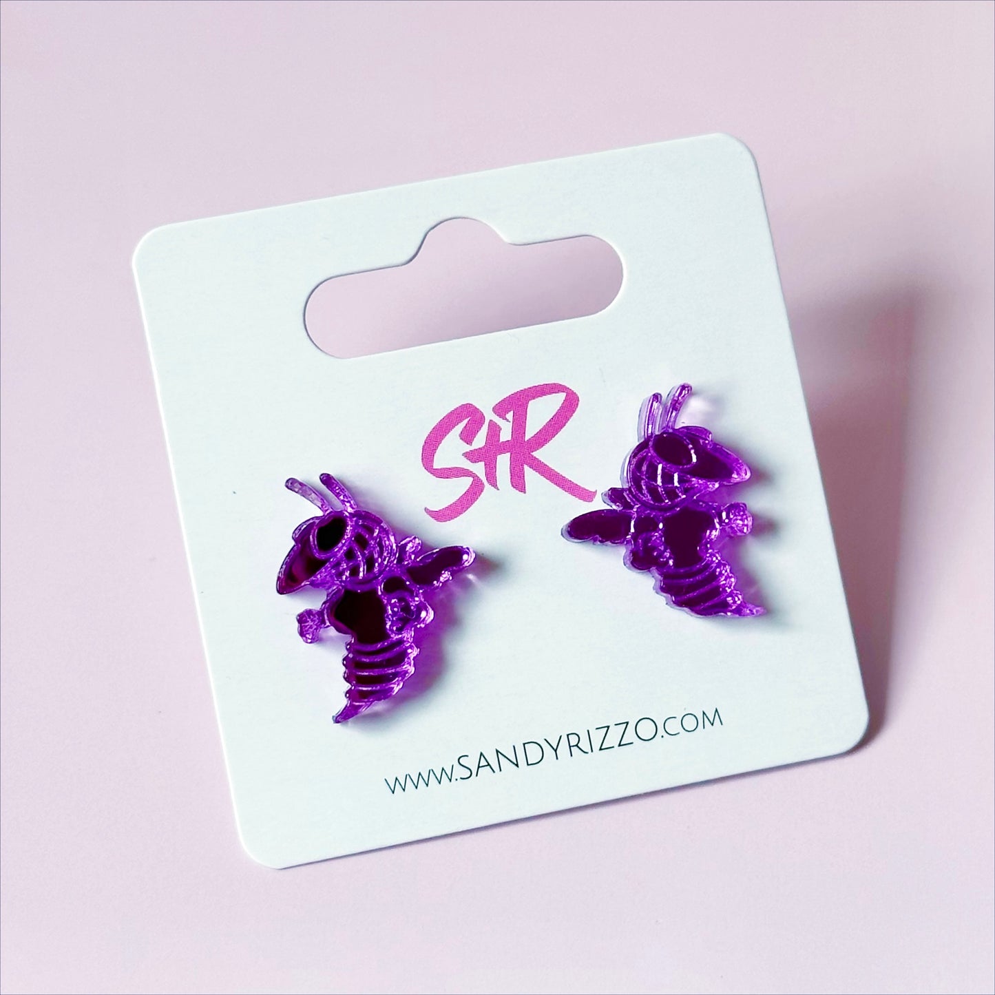 Lavender Mirror Yellow Jacket Stud