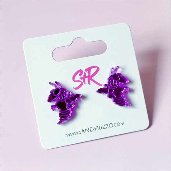Lavender Mirror Yellow Jacket Stud