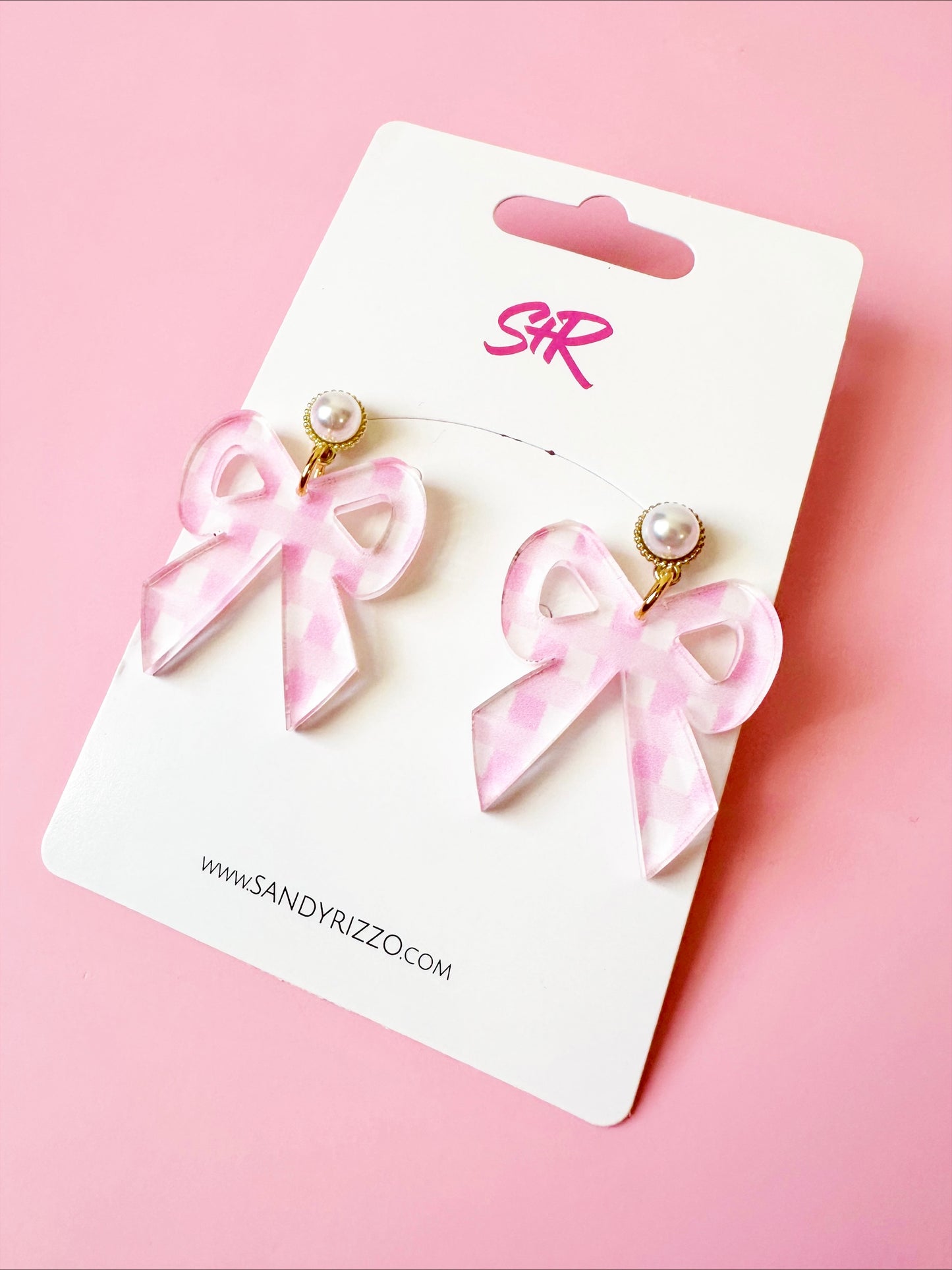 Small Pink Gingham Bow