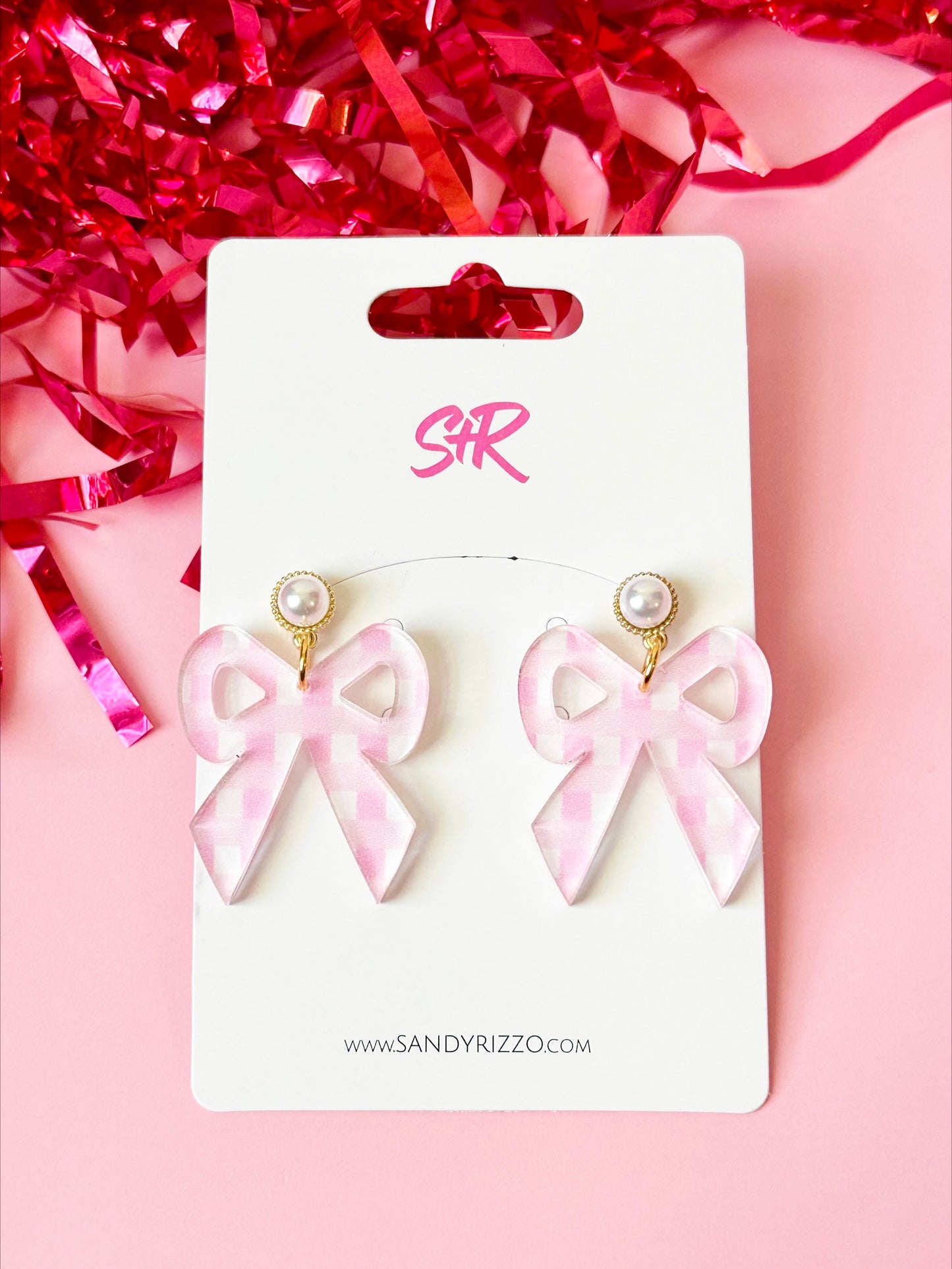 Small Pink Gingham Bow