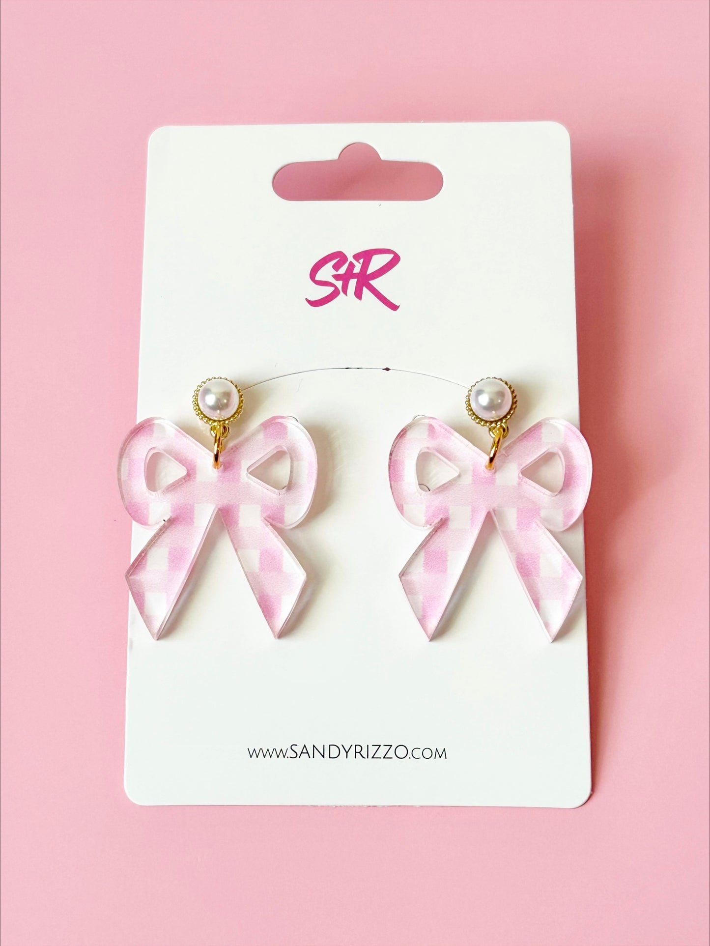 Small Pink Gingham Bow