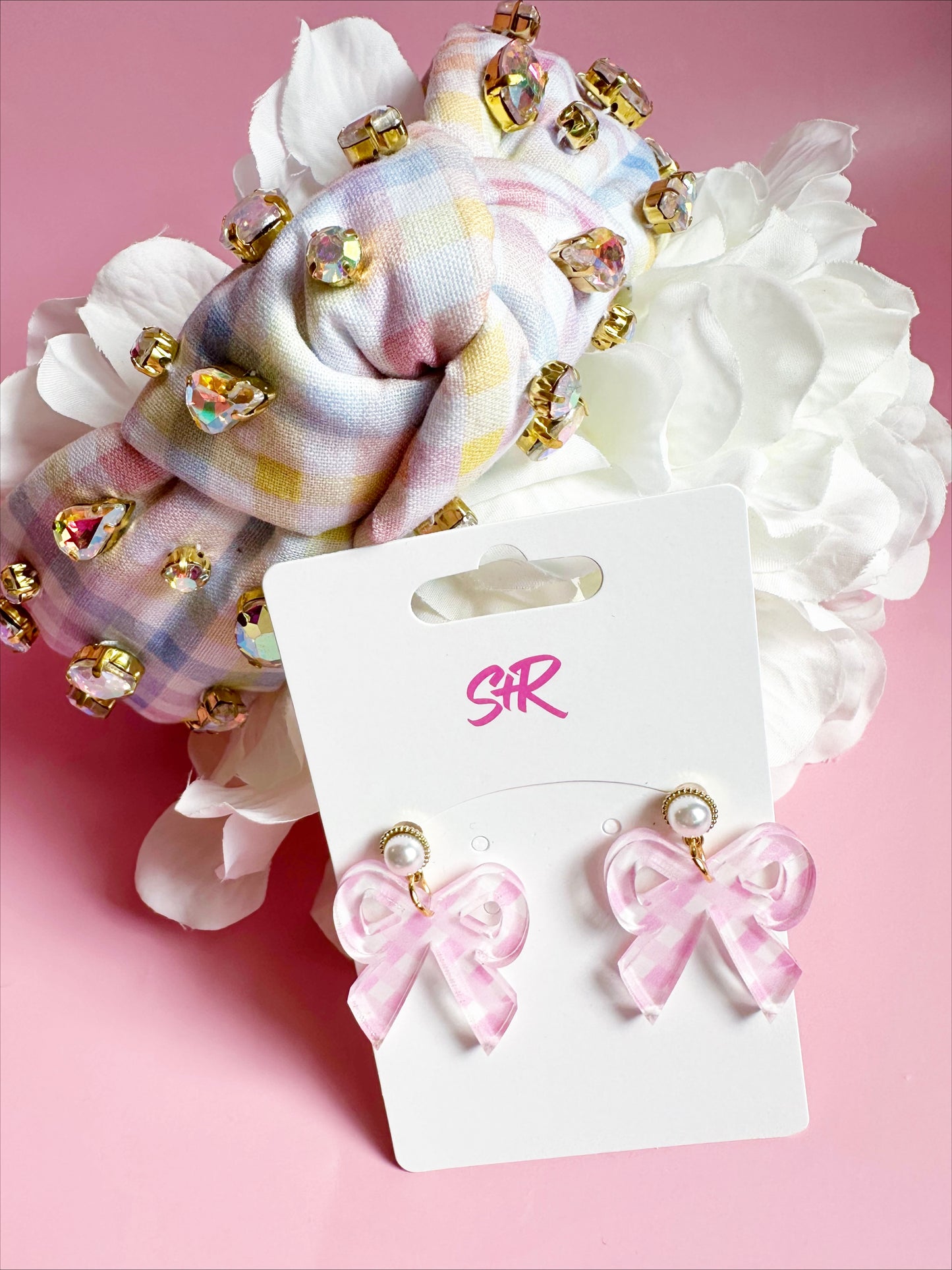 Small Pink Gingham Bow