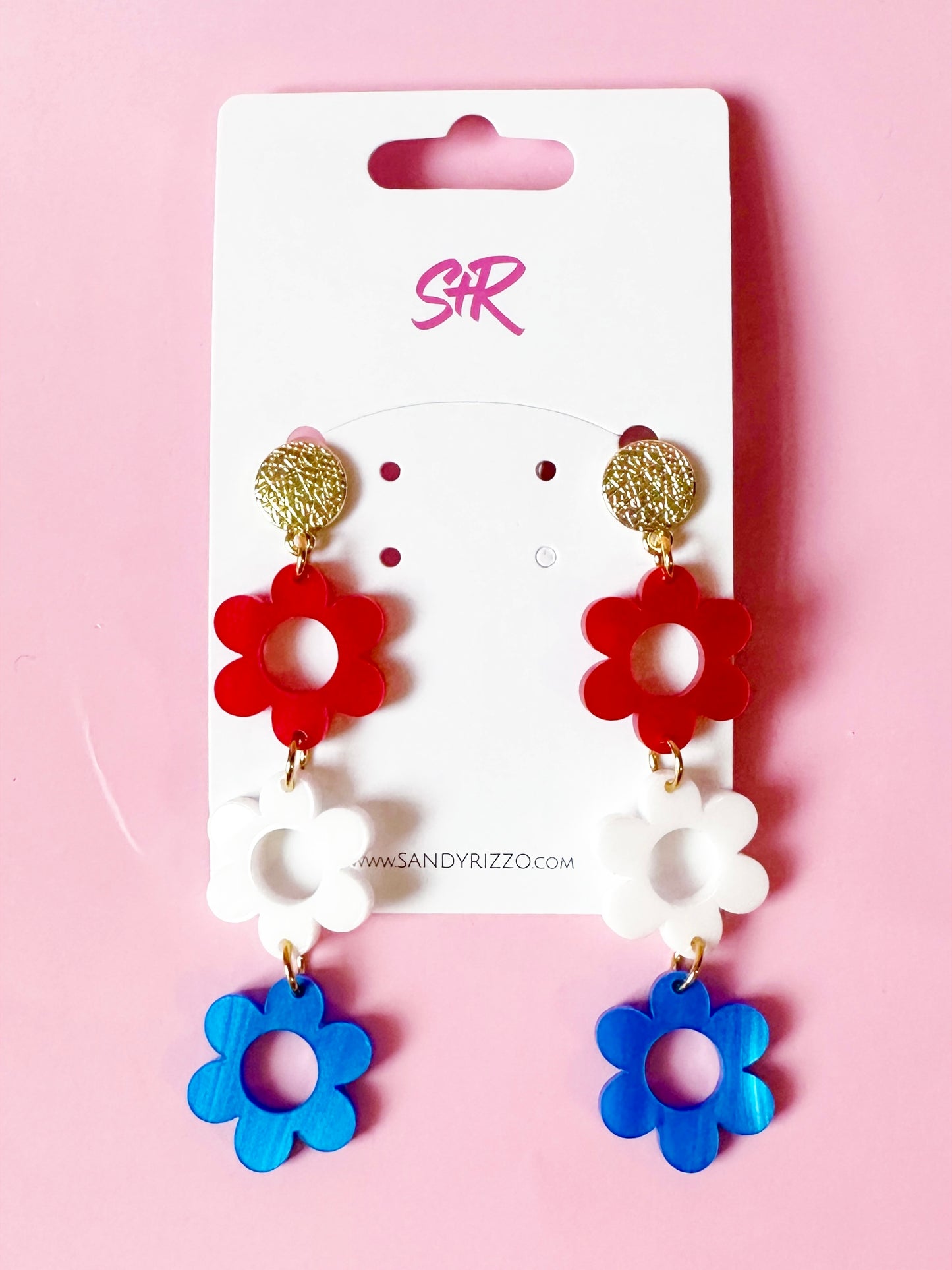 Red, White, and Blue Flower Dangle