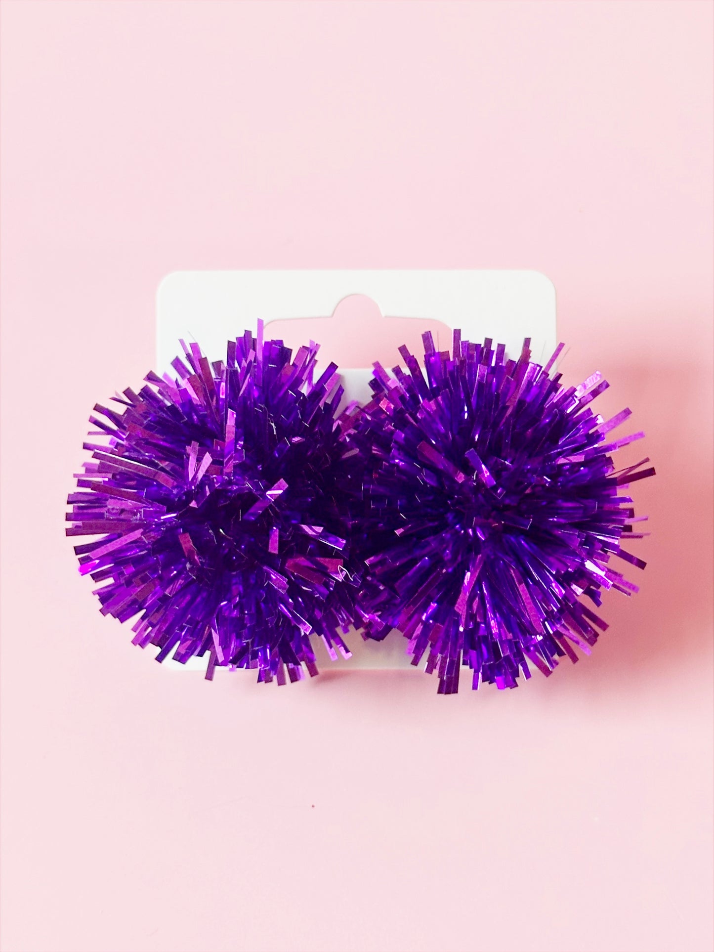 Purple Party Pom Stud