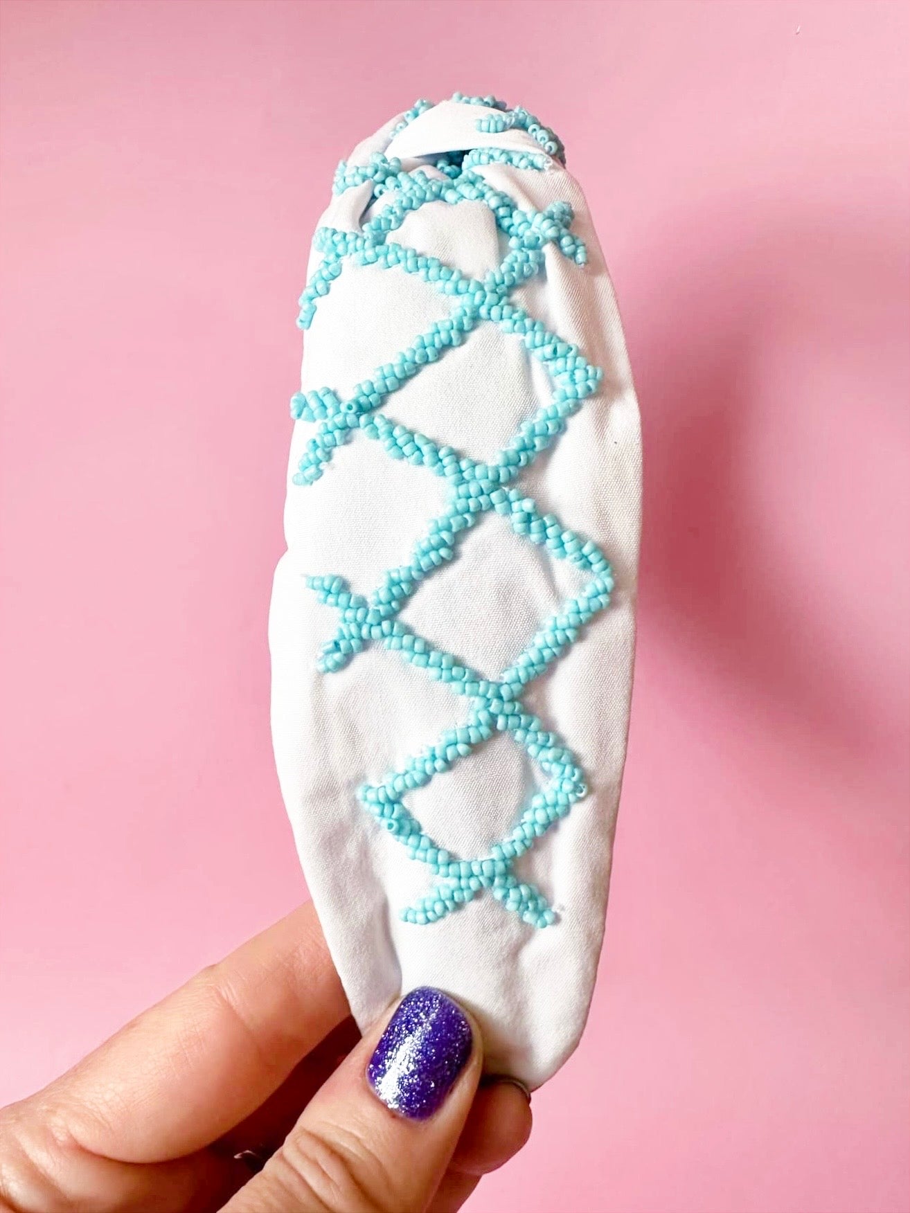 Blue Lattice Headband