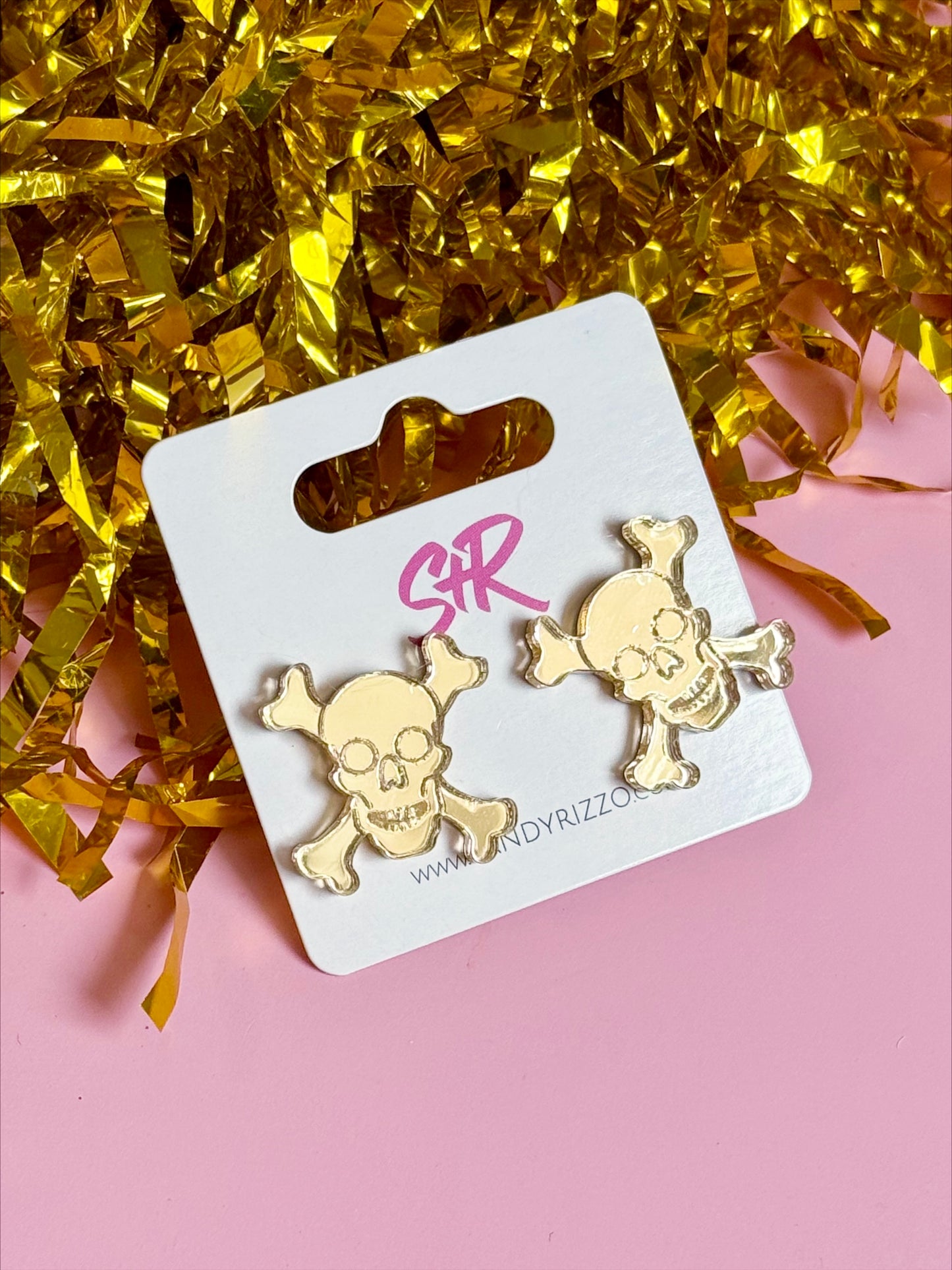 Gold-Mirror Skull and Crossbones