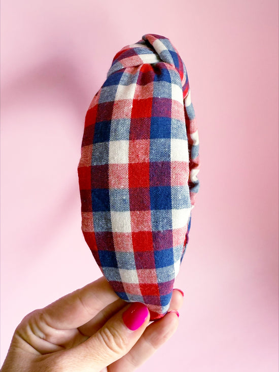 Patriotic Plaid Headband