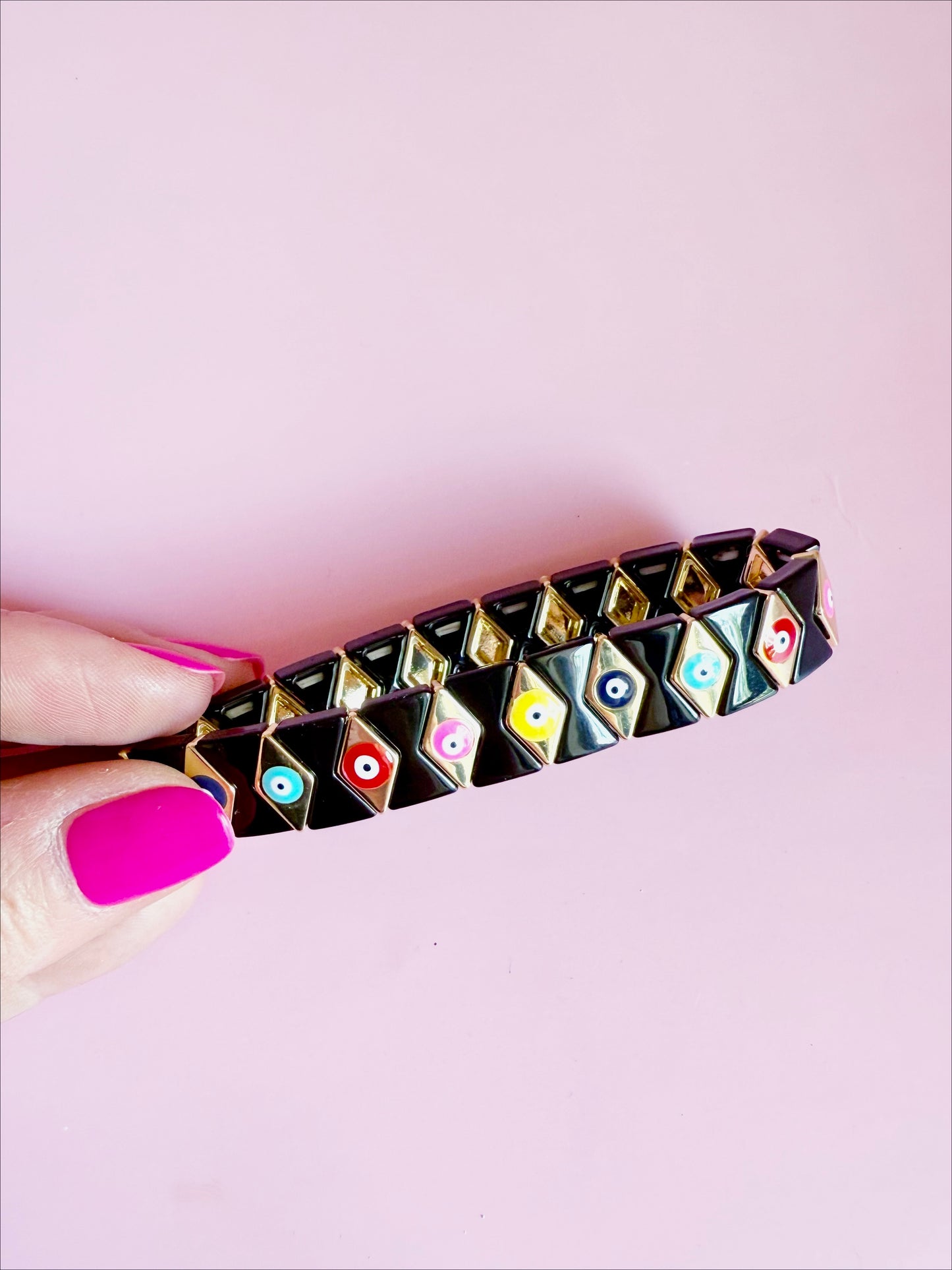 Black and Gold Tile Bracelet