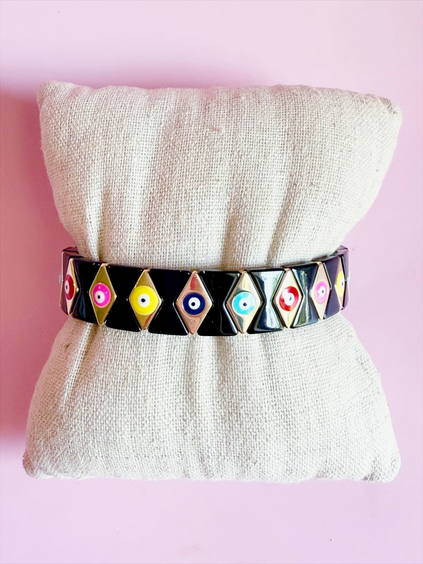 Black and Gold Tile Bracelet