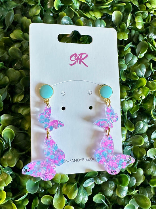 Poolside Double Butterfly Dangle