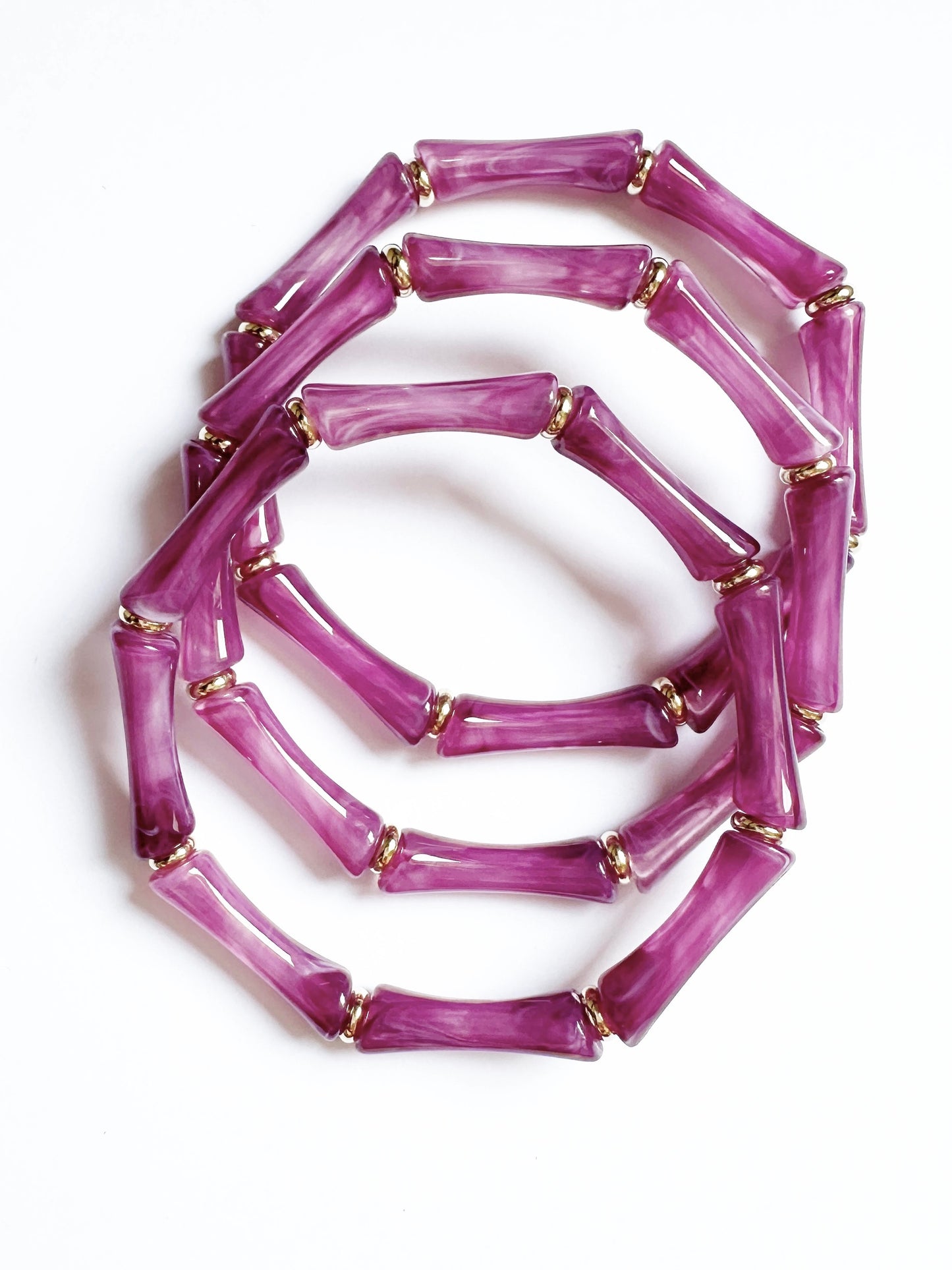Bamboo Acrylic Bracelet Stack - Set of 3