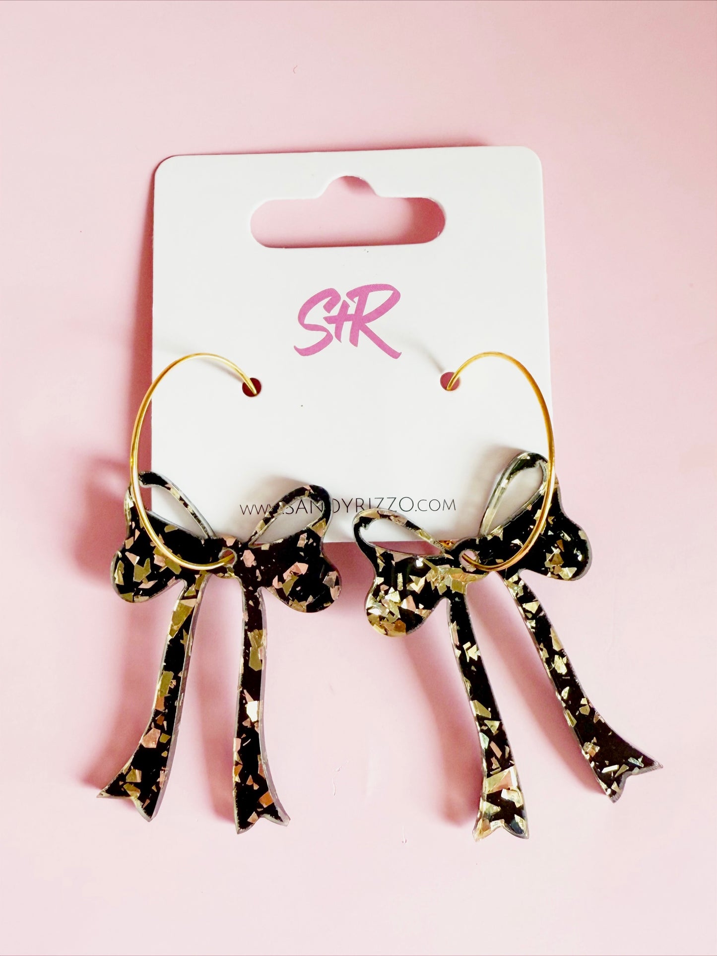 Black and Gold Bow Hoop