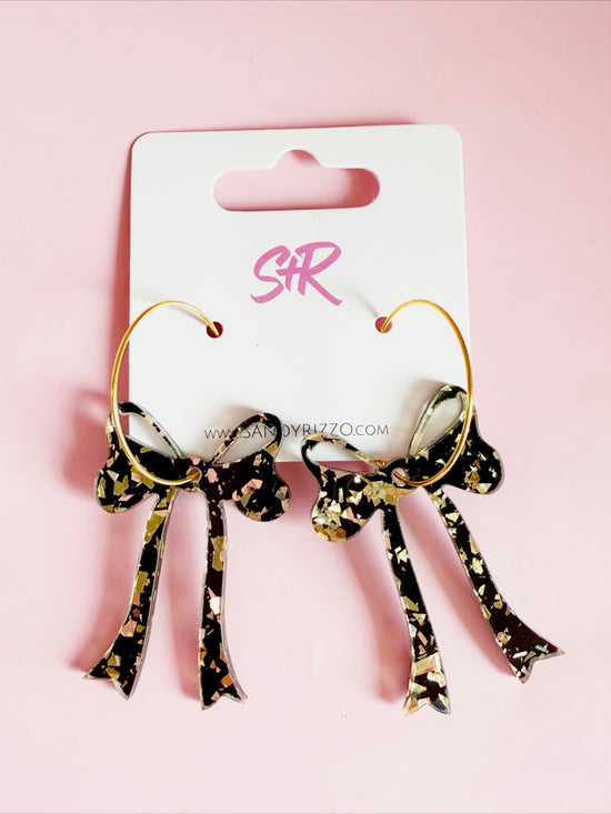 Black and Gold Bow Hoop