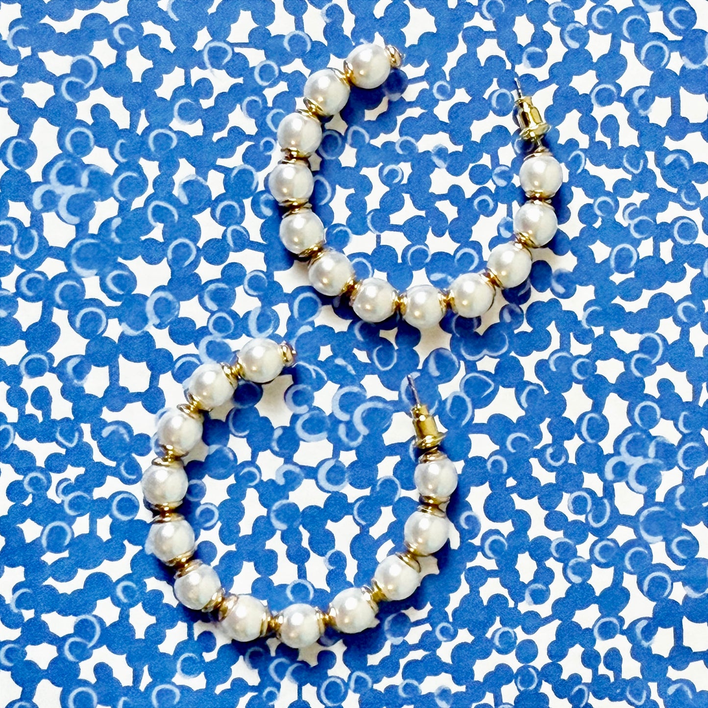 Beaded Pearl Hoops