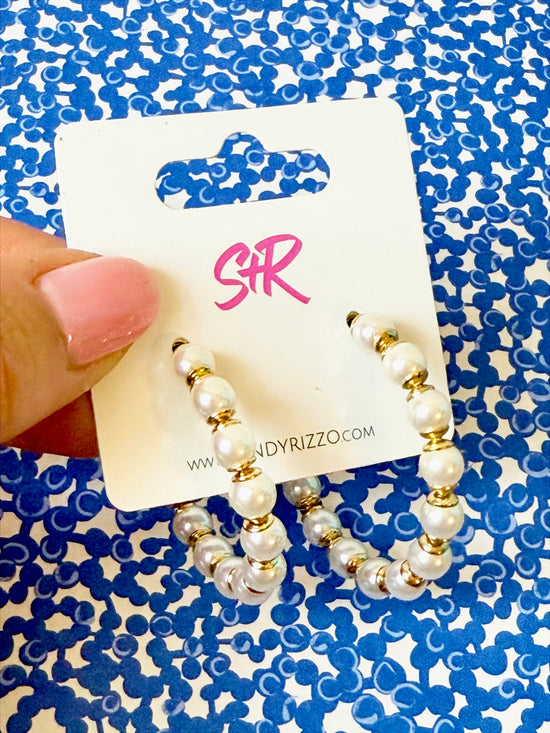 Beaded Pearl Hoops