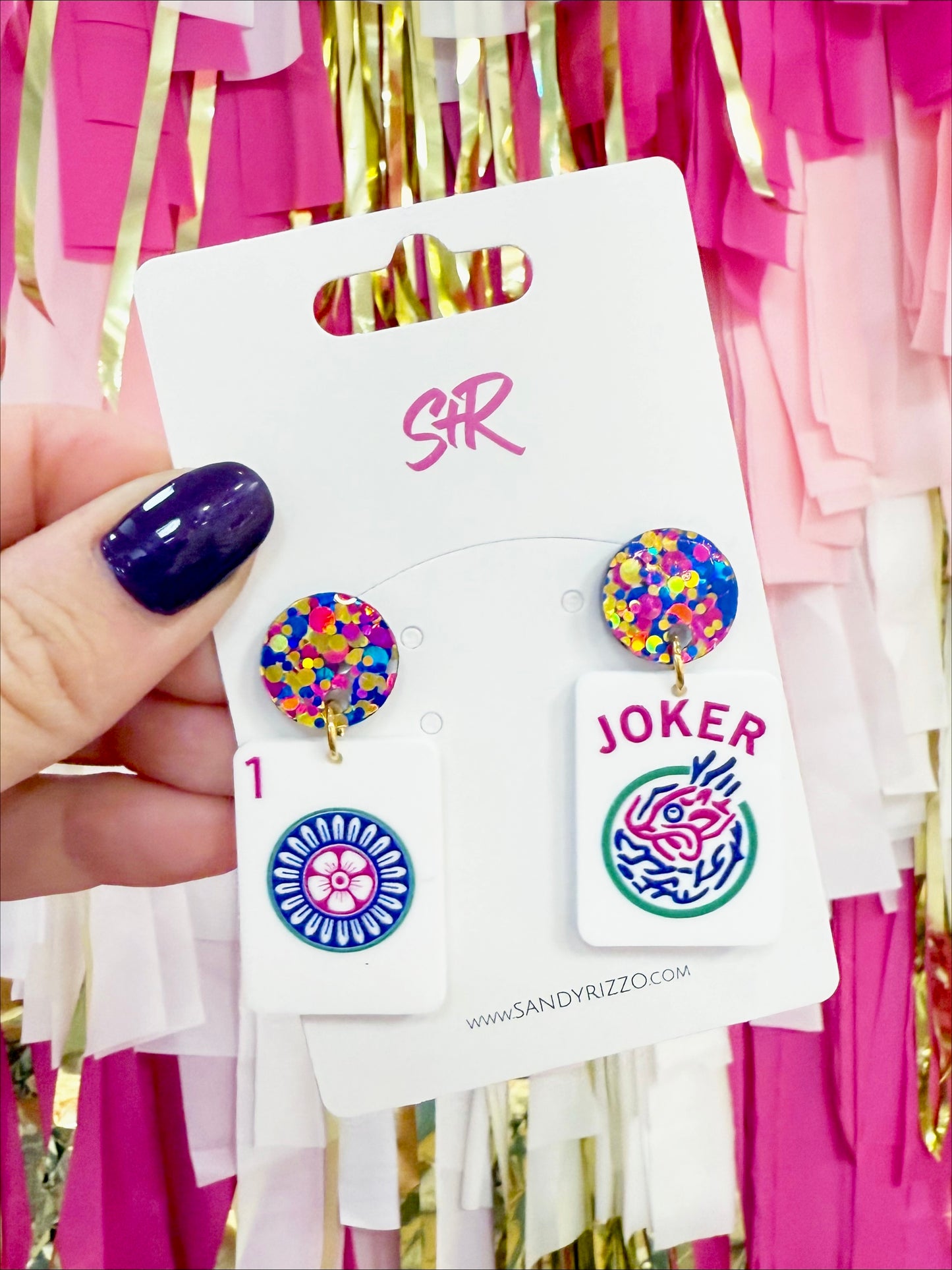 Joker Jewel Tone Mahjong Dangle