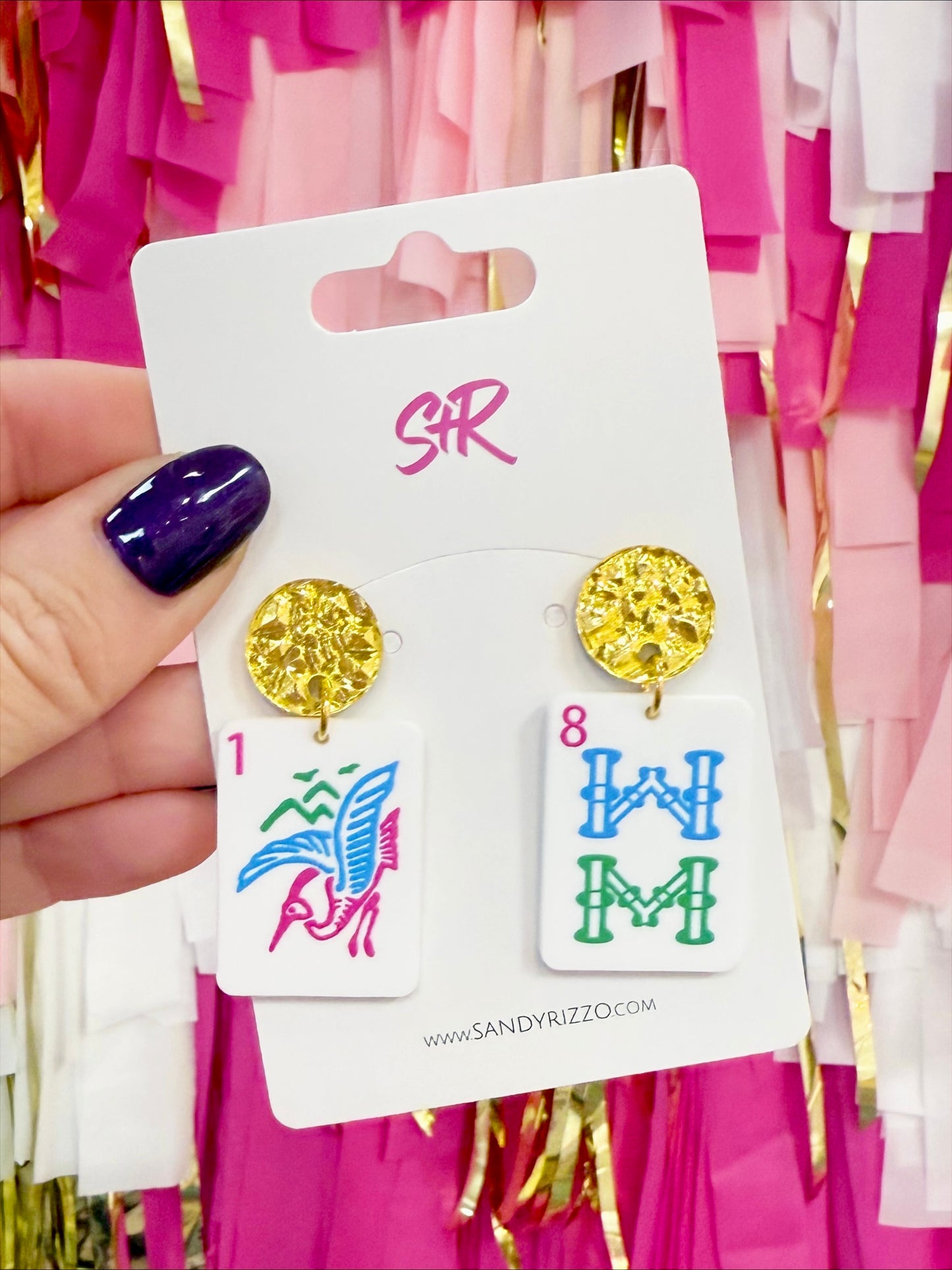 Bam Bird Pastel Mahjong Dangle