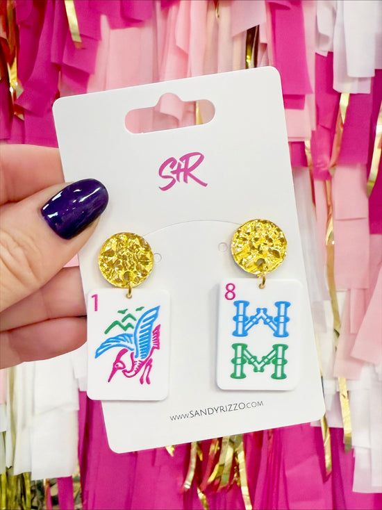 Bam Bird Pastel Mahjong Dangle