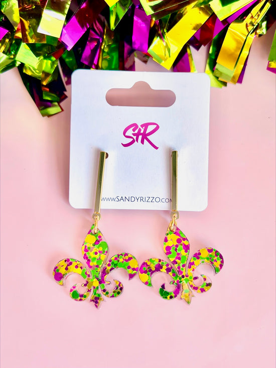 Mardi Gras Glitter Fleur de Lis