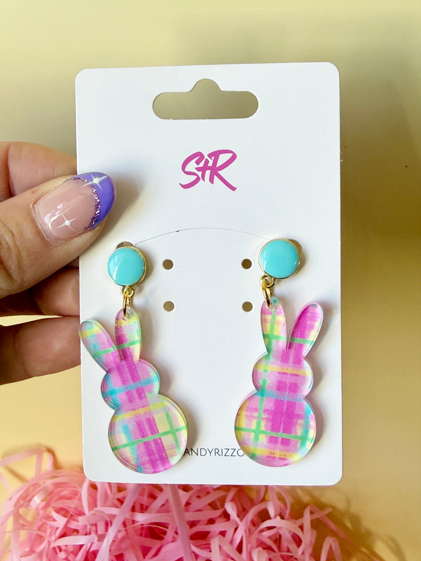 Spring Plaid Bunny Dangle