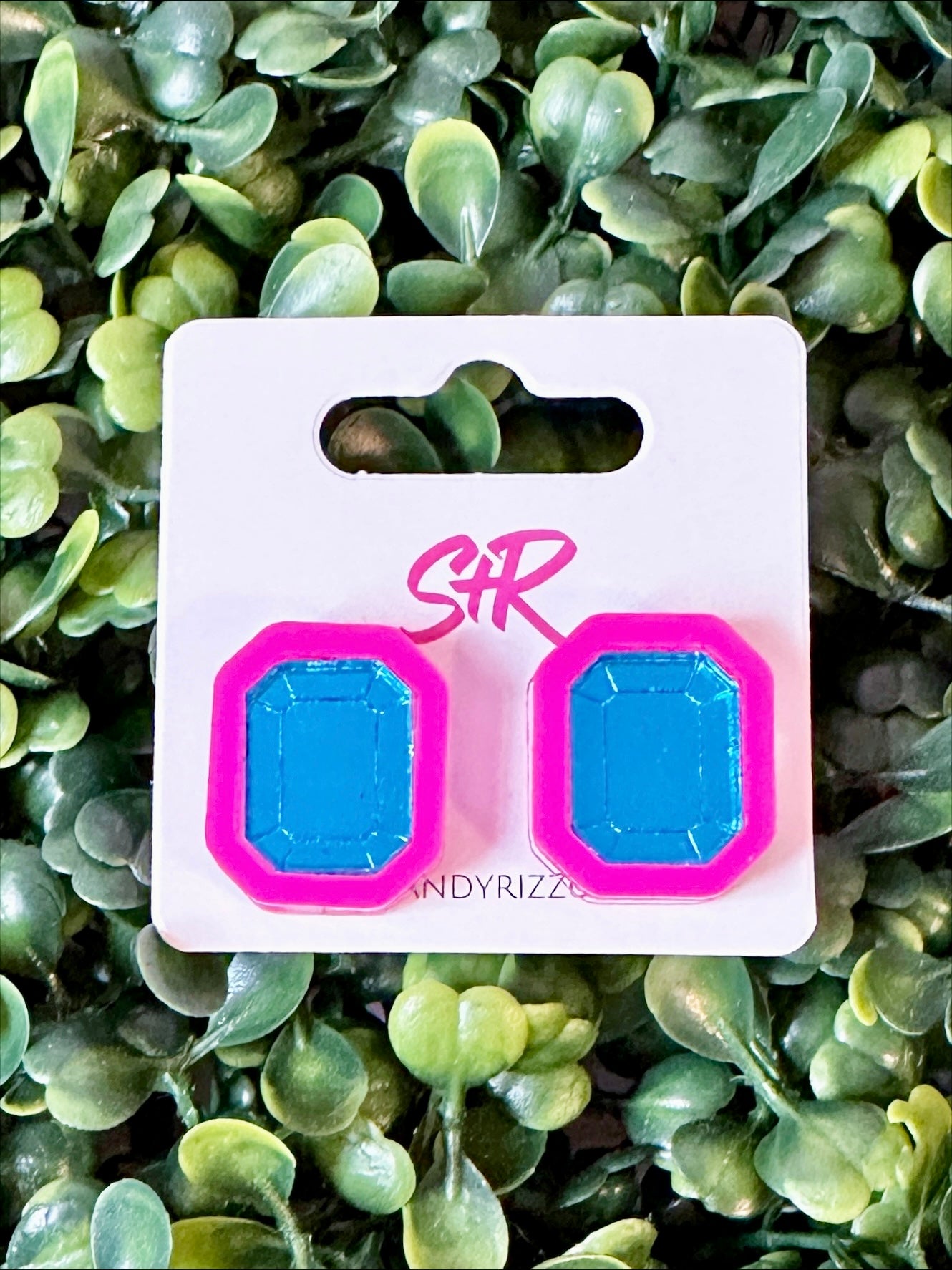 Pink and Blue Gem Stud