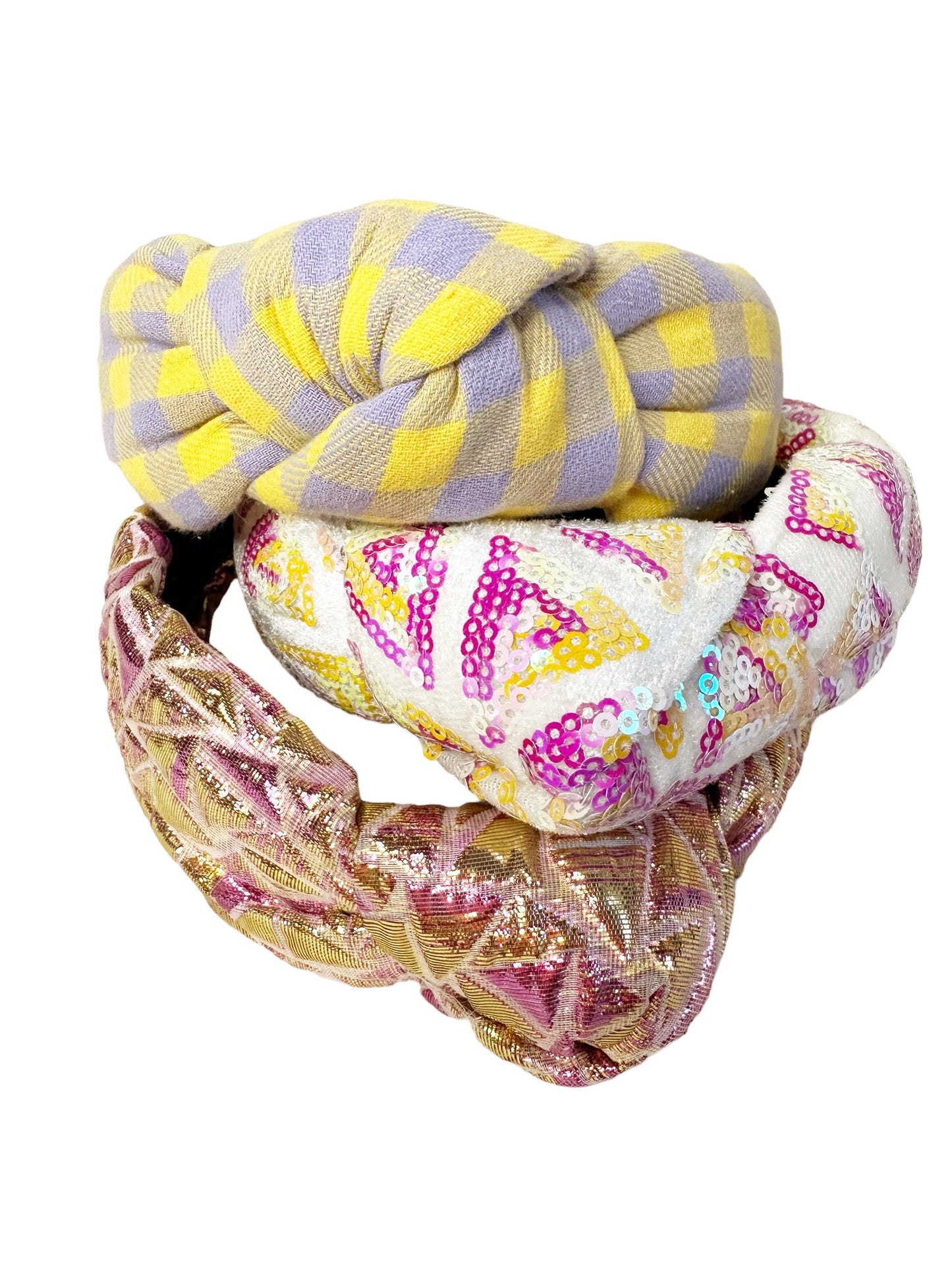Purple and Yellow Gingham Headband