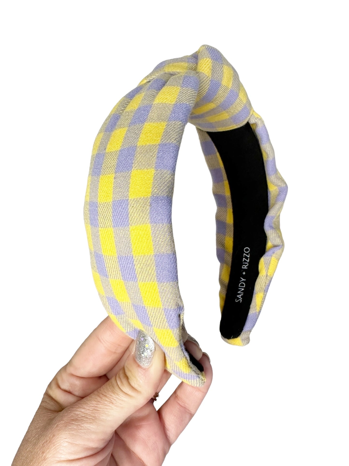 Purple and Yellow Gingham Headband