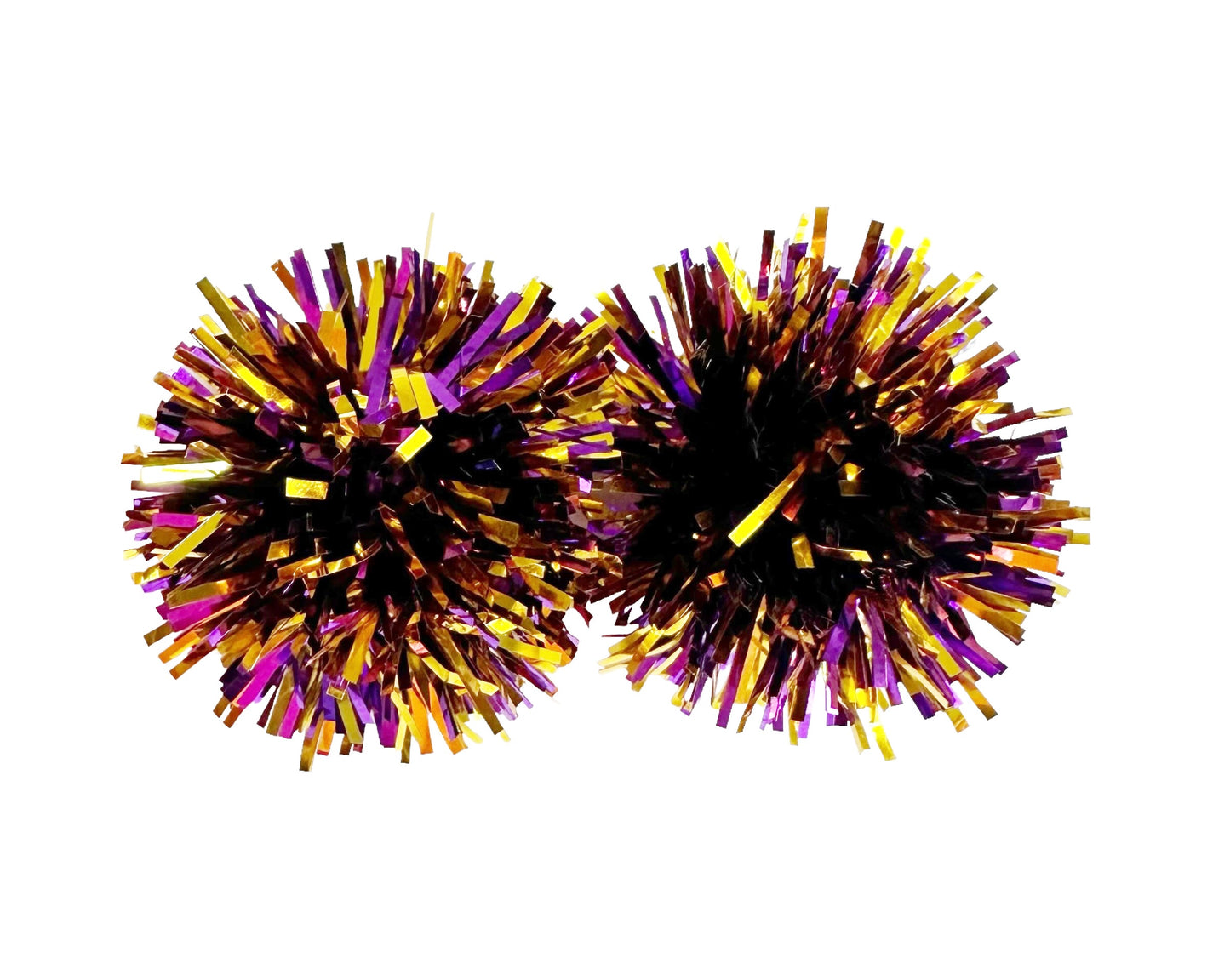 Purple and Gold Party Pom Stud