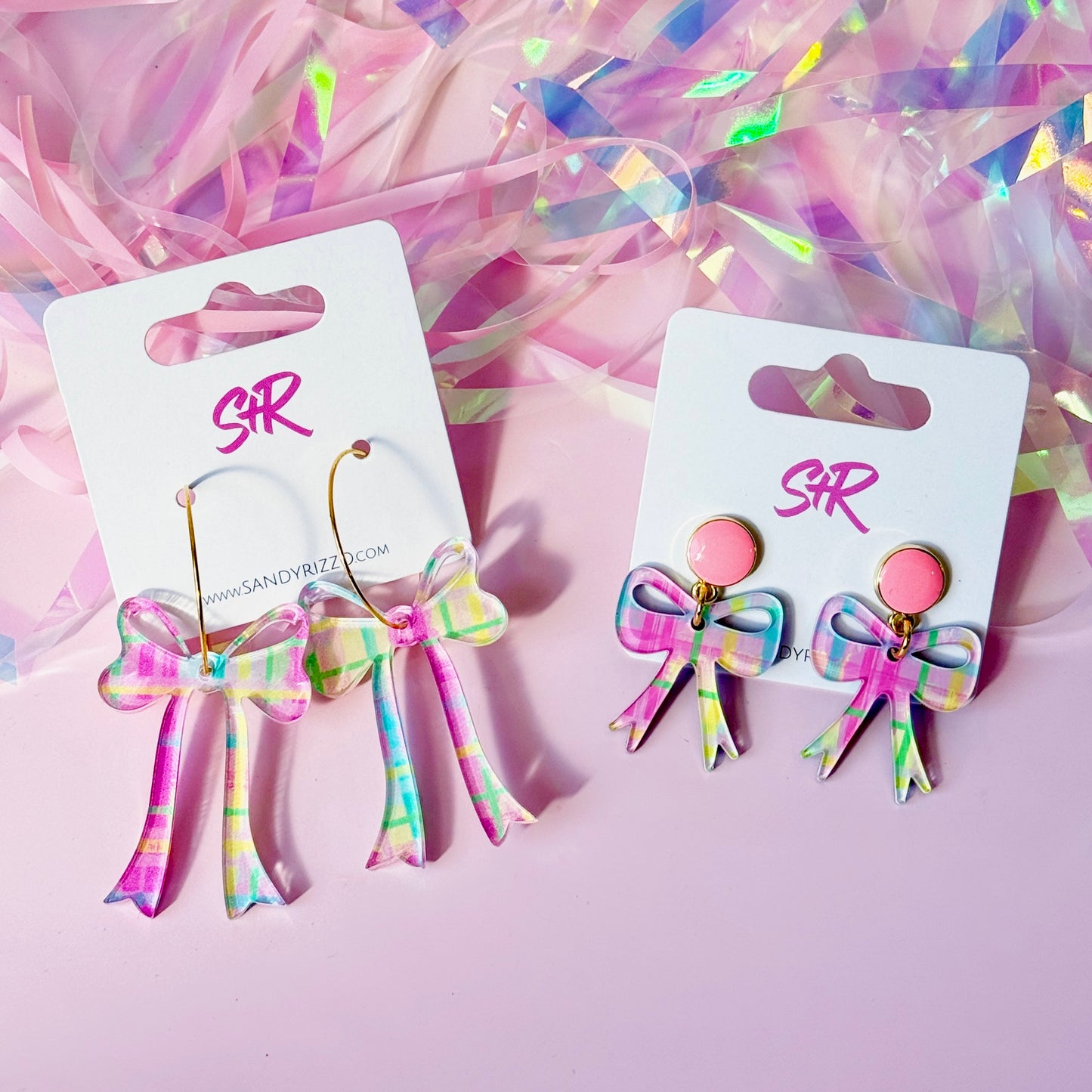 Spring Plaid Petite Bow Dangle