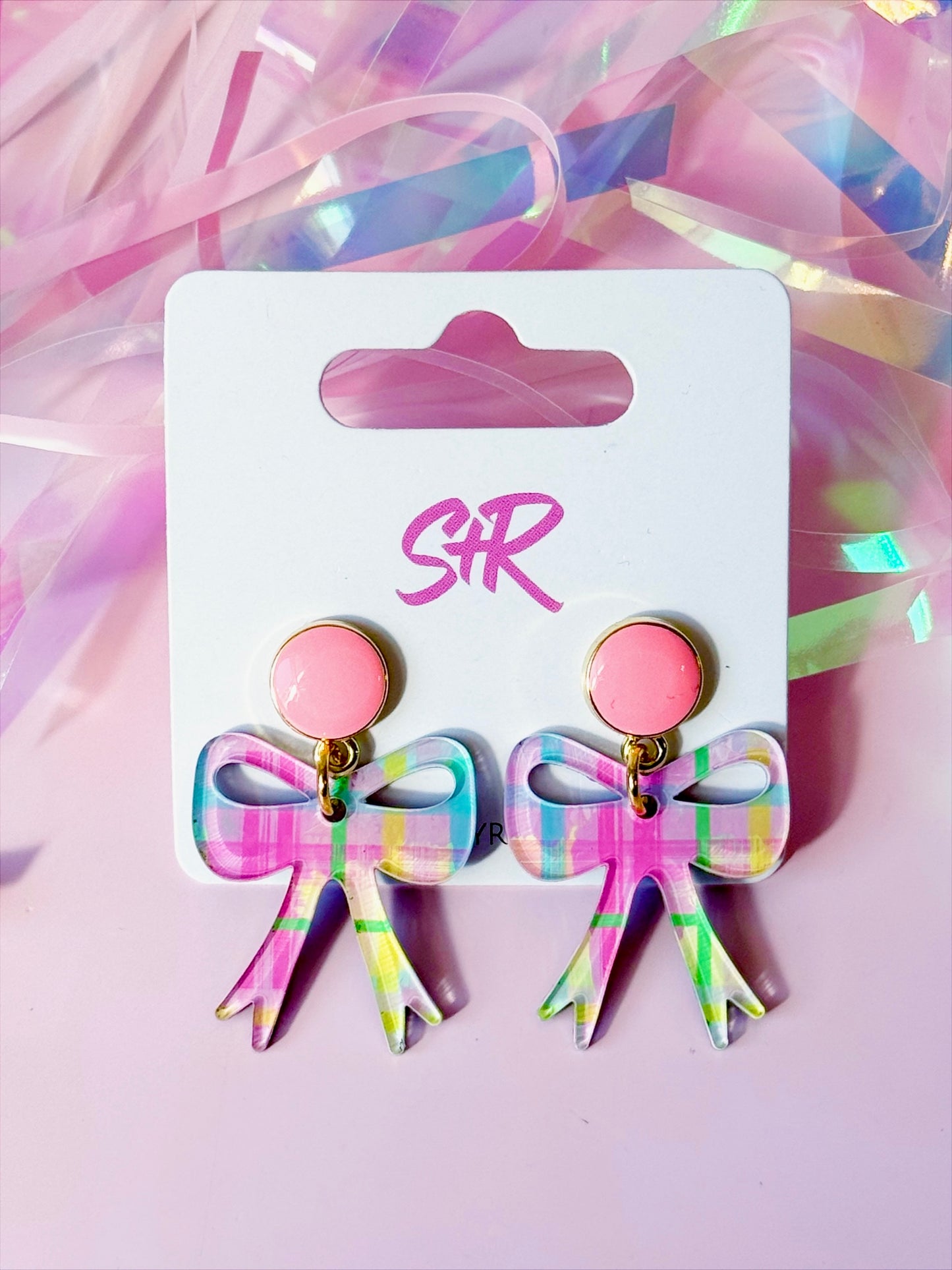 Spring Plaid Petite Bow Dangle