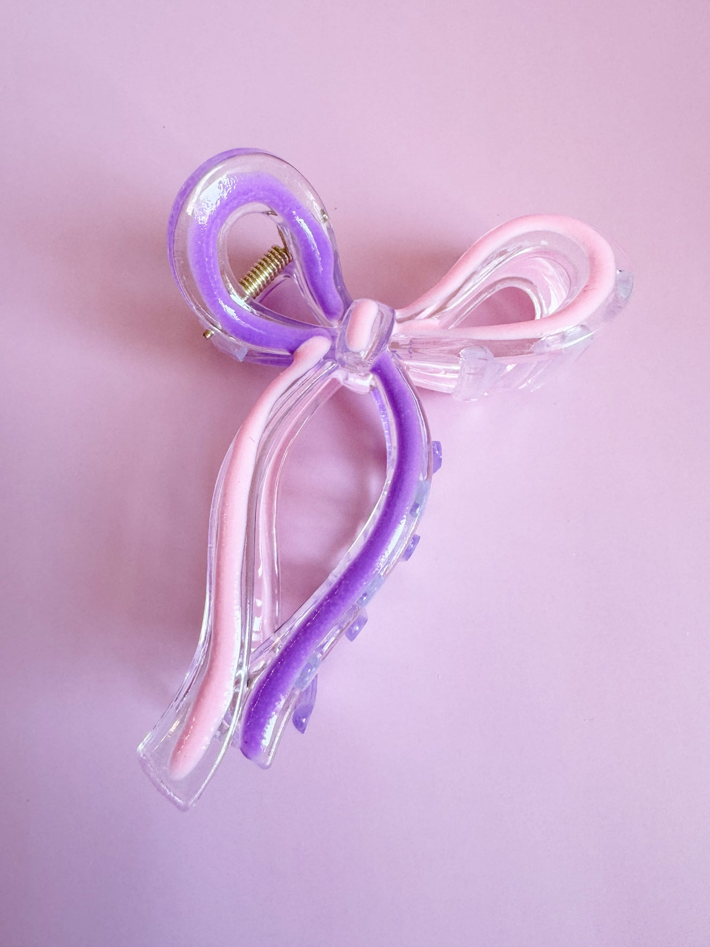 Pink and Purple Bow Clip
