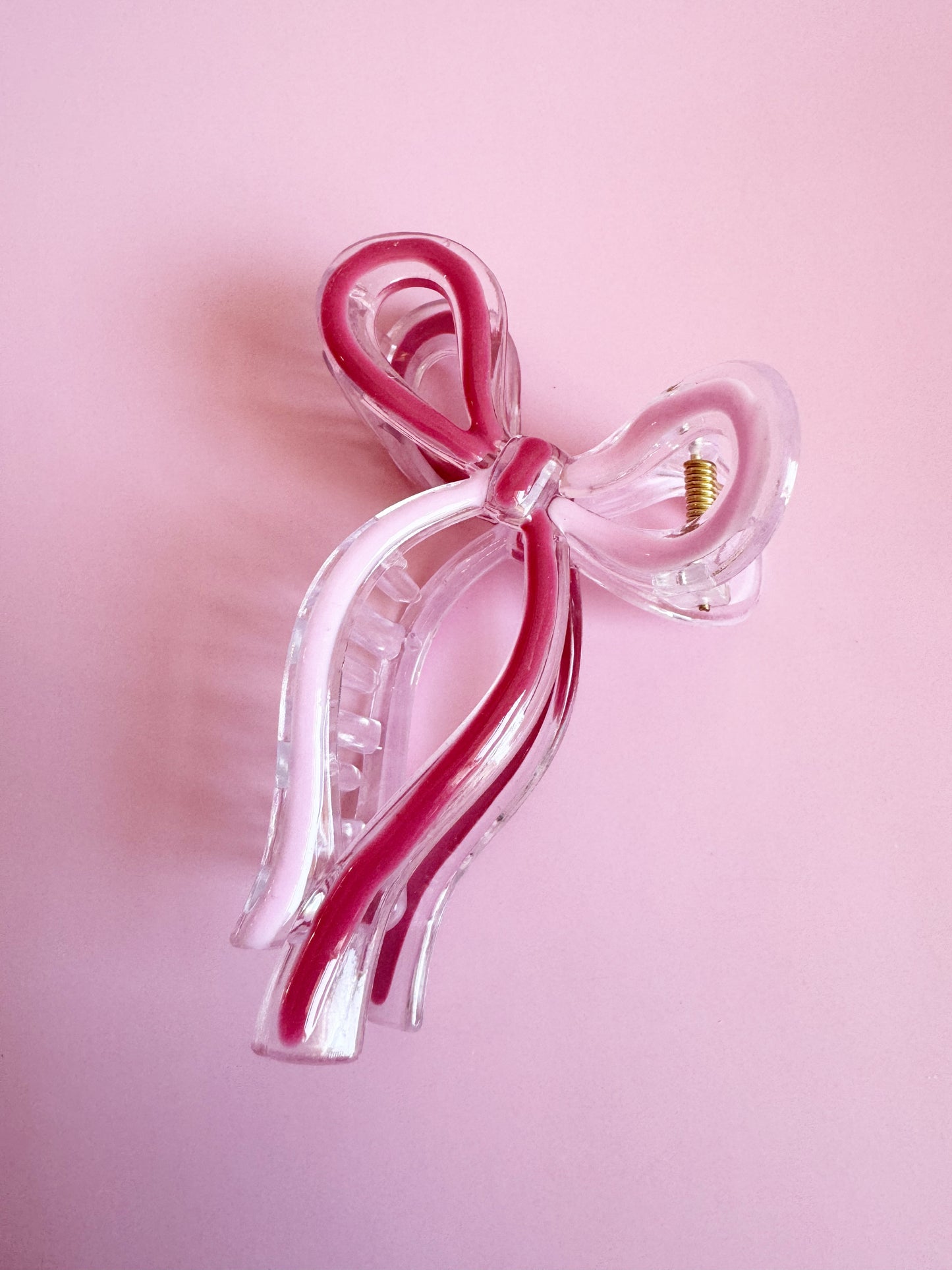 Red and Pink Bow Clip