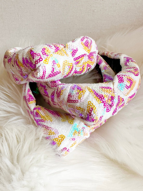 Purple and Yellow Confetti Headband