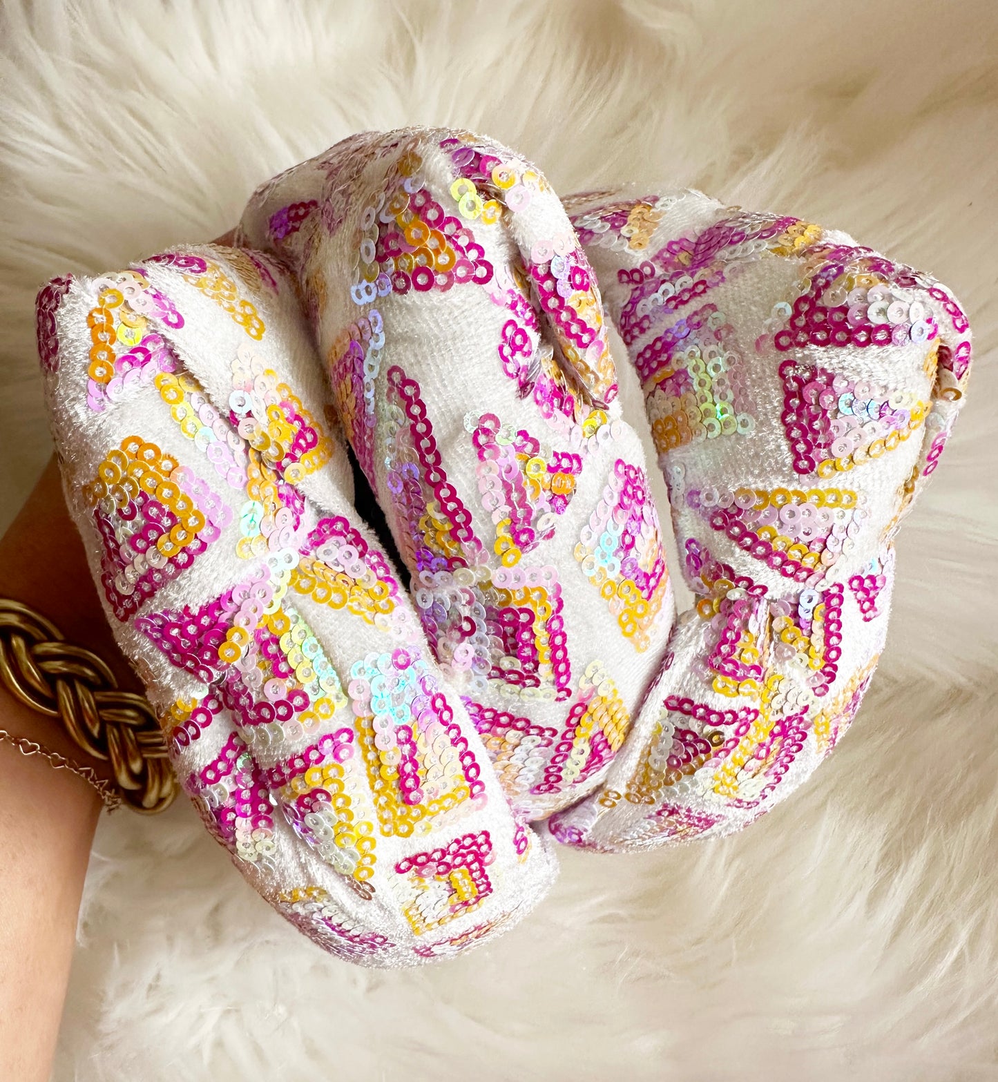 Purple and Yellow Confetti Headband