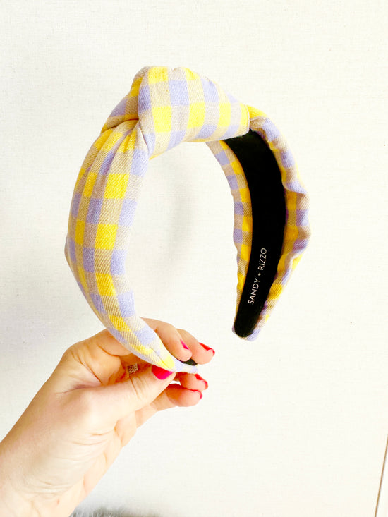 Purple and Yellow Gingham Headband
