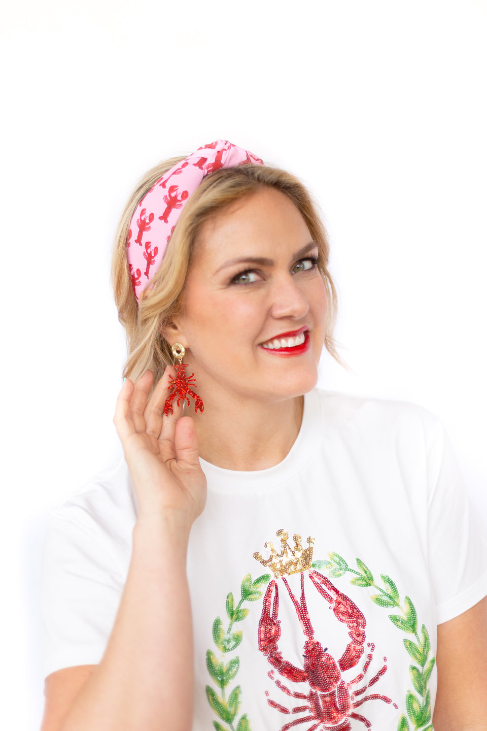 Pink Crawfish Headband