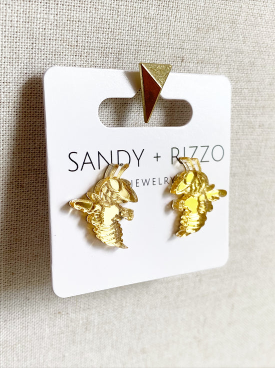 Gold Mirror Yellow Jacket Stud