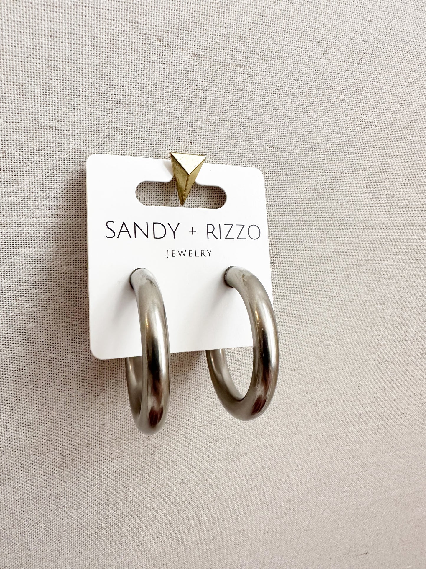 Brushed Silver Hoop