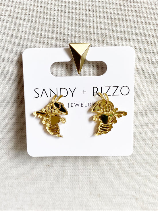 Gold Mirror Yellow Jacket Stud