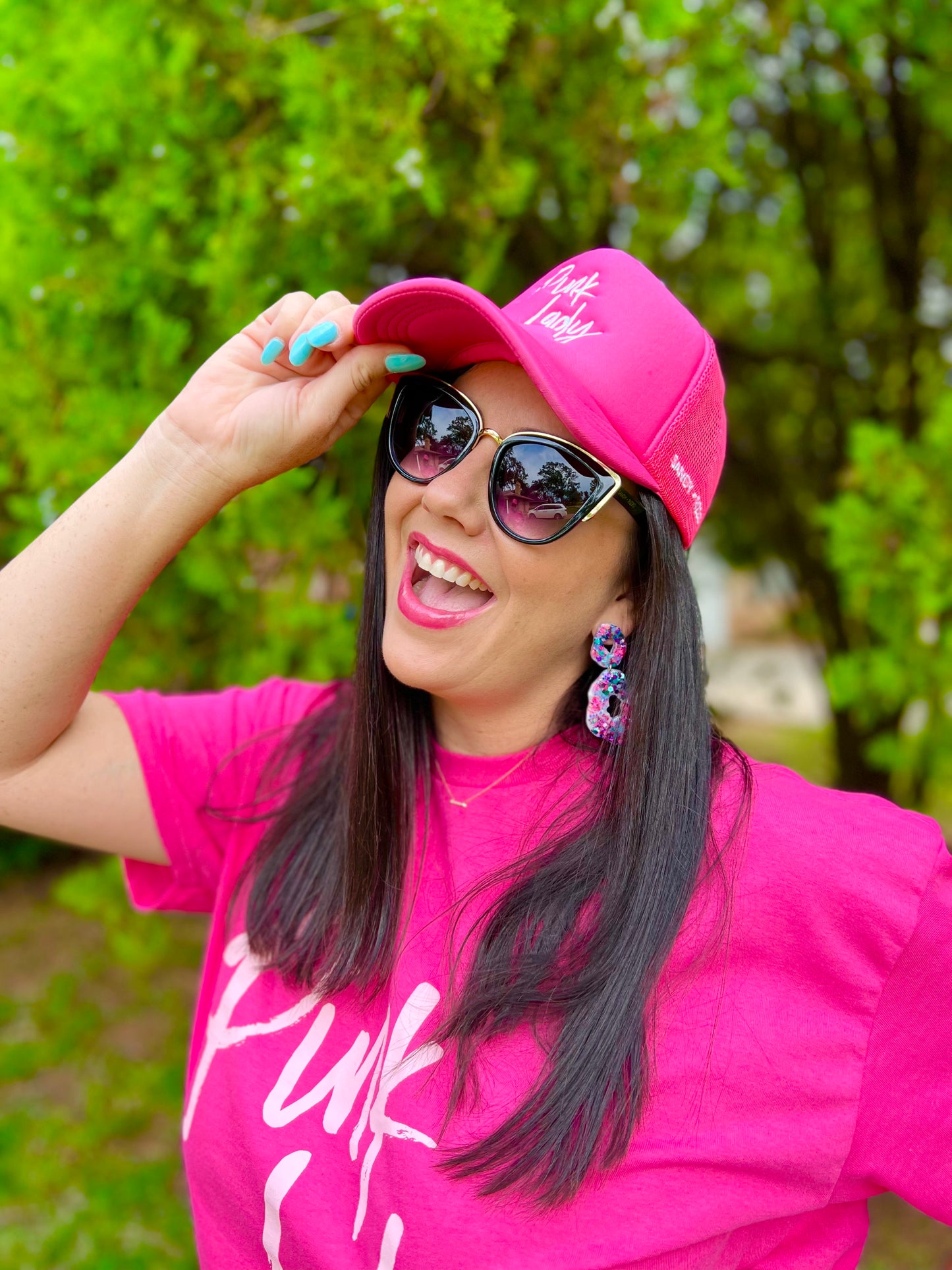 Pink Lady Trucker Hat Sandy Rizzo